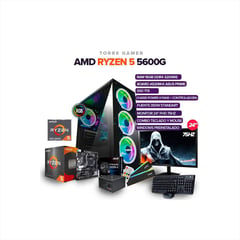 AMD - Pc Gamer Ryzen 5 5600G /16Gb Ram/ SSD 1TB /Board A520M-K ASUS PRIME  MONITOR 24"