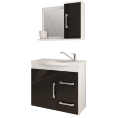 AKIVOY - Mueble de Baño Vix con Espejo Color Negro - Blanco