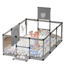 KIDSHOP - Parque Infantil Corral De Juegos Bebes Con Cancha Gris-