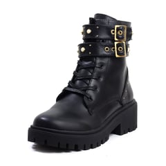 VILLABONR - Botas Cuero Mujer VDM-5057 Negro Correas Taches