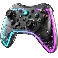 ONE PIXEL - Control Inalambrico Gamepad Transparente Rgb Joystick Lh-3