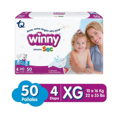 WINNY - Pañal Ultratrim Sec Etapa 4 X 50und