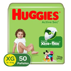 HUGGIES - Pañales Active Sec Etapa 4/XG 50Und