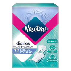 NOSOTRAS - Protectores Diarios Largos Con Alas X 72Und