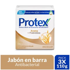 PROTEX - Jabon Antibacterial En Barra Avena 3Und X 110g