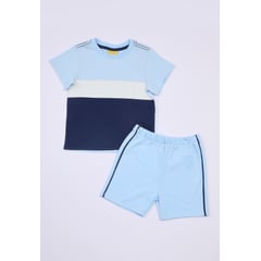 BABY PLANET - Conjunto De Camiseta En Bloques Y Bermuda Para Bebé Niño