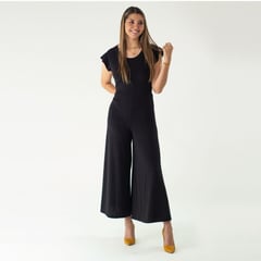 L Y H - Enterizo Para Mujer Manga Corta Negro Marca LH.