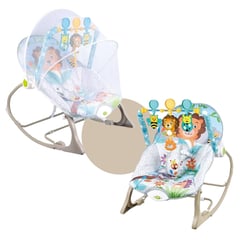 GENERICO - Silla para Bebe Mecedora Vibradora Musical 3 en 1 Mosquitero Leon