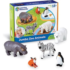 LEARNING RESOURCES - Set Animales Del Zoológico Jumbo Figuras Coleccionables Niño