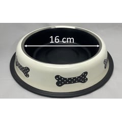 PET LOVE - Comedero Mascotas Blanco-Huesos - Diámetro 16 cm