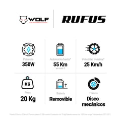 WOLFF - Bicicleta eléctrica Rufus 350W Auteco 2023