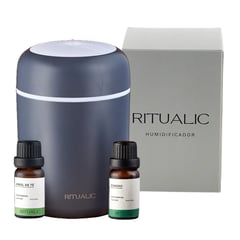 RITUALIC LABORATORIO DE PLANTAS - Kit Humidificador RITUALIC + 2Aceites Esenciales de 10 mL c/u: Árbol de Te y Romero