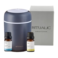 RITUALIC LABORATORIO DE PLANTAS - Kit Humidificador + 2 Aceites Esenciales de 10 mL c/u: Menta y Limón