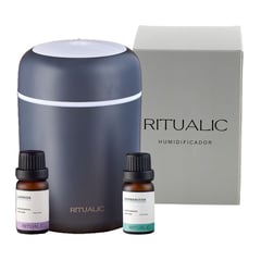 RITUALIC LABORATORIO DE PLANTAS - Kit Humidificador+ 2 Aceites Esenciales de 10 mL c/u:Lavanda y Hierbabuena