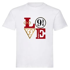 VANIDADES COLLECTIONS - Camiseta Harry Potter Love Camiseta Unisex Love Harry Potter