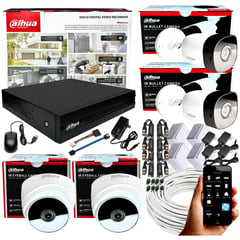 DAHUA - KIT CCTV DVR 1080P 4CH + 4 CÁMARAS DE SEGURIDAD