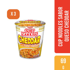 NISSIN - Cup Noodles sabor Queso Cheddar 69Gr pack x3 unidades