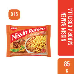 NISSIN - Sopa Instantánea Ramen sabor Costilla 85gr X15 unid