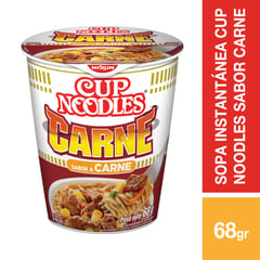 NISSIN - Sopa Instantánea Cup Noodles sabor Carne - 68 Gr