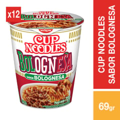 NISSIN - Sopa instantánea Cup Noodles Bolognesa - 12 unidades