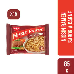 NISSIN - Sopa Instantánea Ramen sabor Carne 85gr X 15 unid