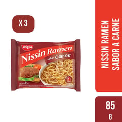 NISSIN - Ramen sabor a Carne 85 gr x3 unidades