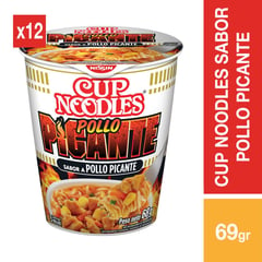 NISSIN - Cup Noodles Pollo Picante - 12 unidades 68 gr