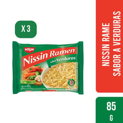 NISSIN - Ramen sabor a Verduras 85 gr x3 unidades