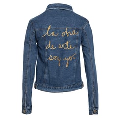 LA OBRA DE ARTE SOY YO - Chaqueta de Jean para Mujer con Bolsillos