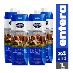 ALPINA - Leche Entera x 4 Und Caja 1000 ml