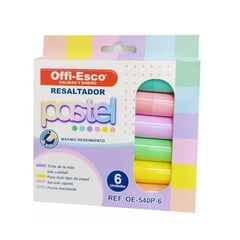 OFFI ESCO - Resaltadores, Rotuladores Offi-Esco Pastel X 6 Unds