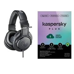 AUDIO TECHNICA - Audifonos Ath-m20x + Antivirus Kaspersky Plus