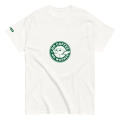 UNDERTOP - Camiseta Manga Corta Blanca Baby Yoda Coffee Unisex
