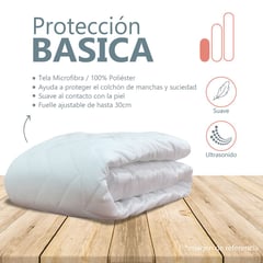 GENERICO - PROTECTOR DE COLCHON 100 POLIESTER UNICOLOR ESTANDAR S