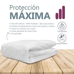 GENERICO - PROTECTOR DE COLCHON 100 POLIESTER UNICOLOR IMPERMEABLE S