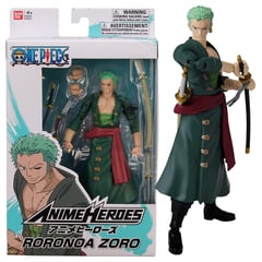 BANDAI - Roronoa Zoro Figura One Piece Anime Heroes 16 Cm