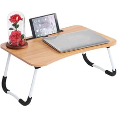 HOMETLY - Mesa plegable escritorio tableta Celular Cama Mesita nuez