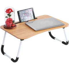 HOMETLY - mesa plegable escritorio tableta Celular Cama Mesita nuez