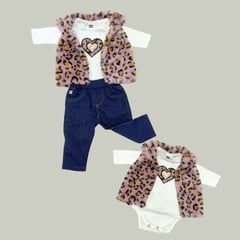 MATI MARIA TIRITAS - Conjunto Bebe niña Chaleco Body Jean