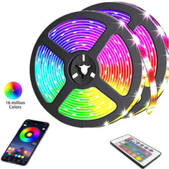 GENERICO - Cinta Led Multicolor Rgb Luz 5mts Control Adaptador