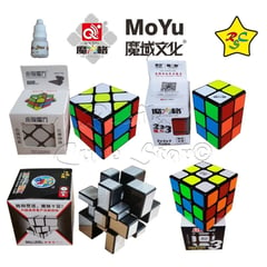 QIYI - Pack Cubos Rubik Miror Plateado Sail 3x3 2x2x3 Fisher