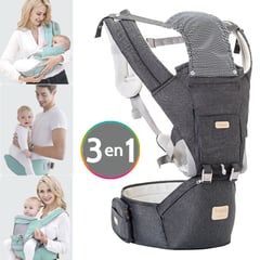 MIFANQI - Cargador canguro silla bebé 3 en 1 ergonómico gris