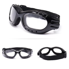 GENERICO - Gafas Para Moto A Prueba De Viento Ajustables Negro Lente Transparente