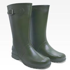 IDECAL - Botas De Lluvia Impermeable Mujer Hebilla Elegante Caucho Verde