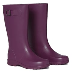 IDECAL - Botas Lluvia Mujer Hebilla Elegantes Impermeables Caucho Morada