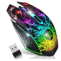 GENERICO - Mouse Gamer Óptico Inalambrico FRD-S01 NEGRO