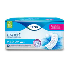 TENA - Toallas Higienicas Discreet Medium X 10Und