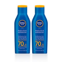 NIVEA - Bloqueador Protección & Hidratación Fps 70 200ml x 2