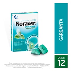 NORAVER - Garganta Menta Forte X 12 Tabletas