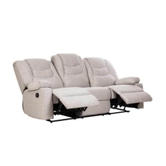 MUEBLES FIOTTI - Sofa Reclinable 3 Puestos Poliester Biege Kalerin Premium